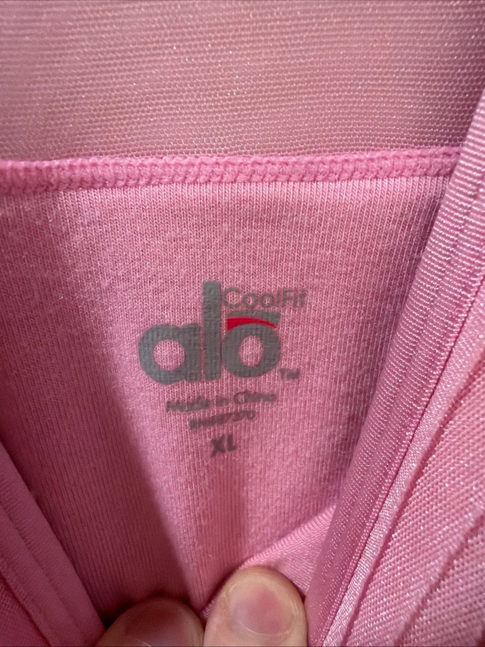 ALO Yoga Women's Light Pink Mesh-Back Tank Top Sz XL